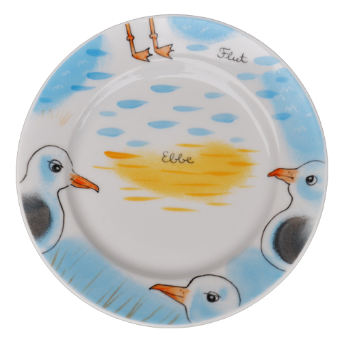 Möwe mit orangem Schnabel Teller 19 cm