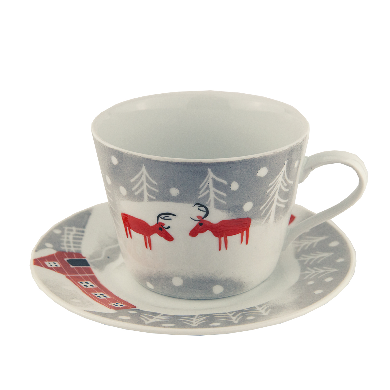 Schneeelche Tasse mit Unterteller 0,4 l