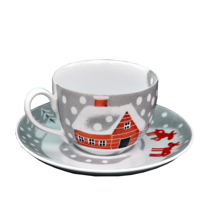 Schneeelche Tasse mit Unterteller 0,25 l