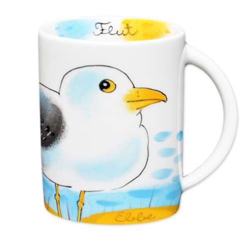 Möwe mit gelbem Schnabel Henkelbecher