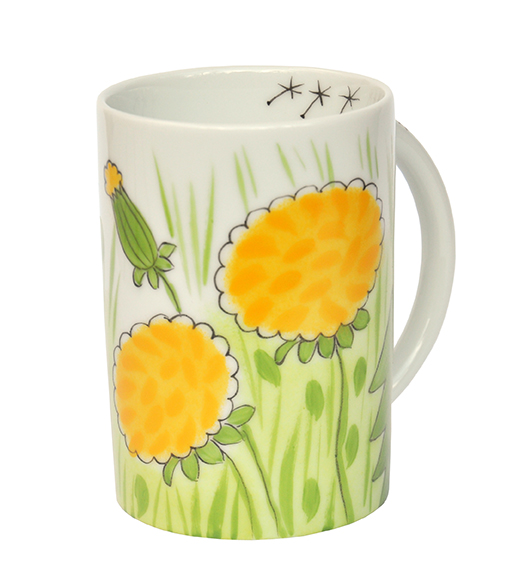 Butterblume Henkelbecher aus Porzellan 300 ml