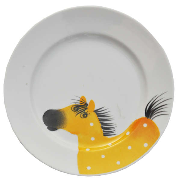 Oswald Pferd gelb Teller 19 cm