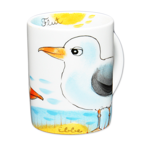 Möwe mit orangem Schnabel Henkelbecher