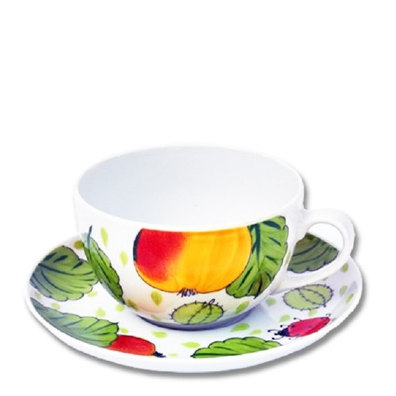 Apfel Tasse mit Unterteller 0,45 l