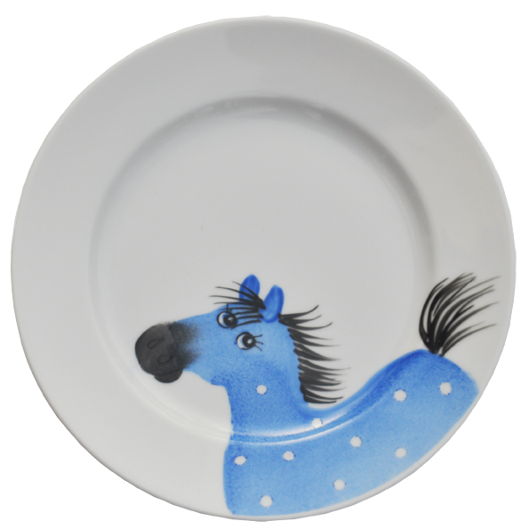 Oswald Pferde blau Teller 19 cm