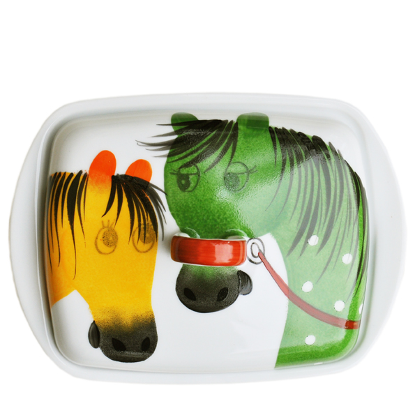 Oswald Pferd gelb grün Butterdose