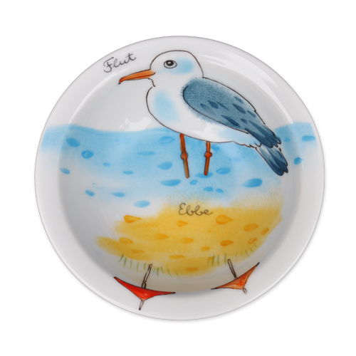 Möwe mit Schirm Schale 16 cm