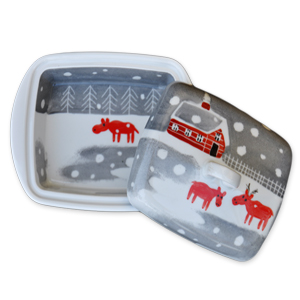 Schneeelche Butterdose