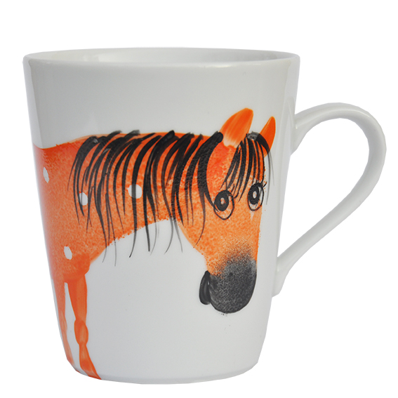 Oswald Pferd orange Henkelbecher Opty